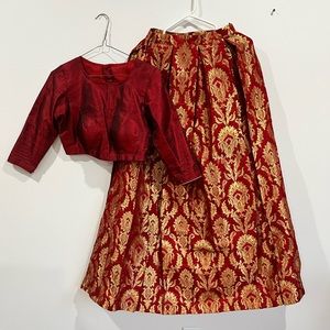 2 piece traditional Indian brocade lehenga